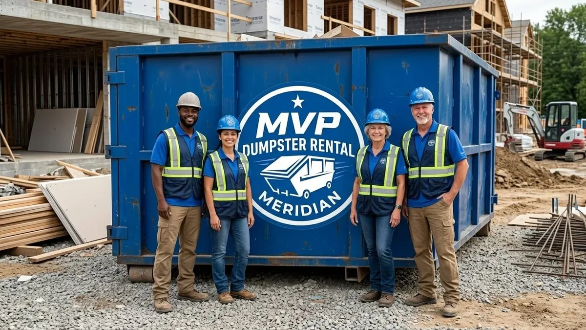 Roll-off dumpster rental in Marion, MS delivered by MVP Dumpster Rental Meridian Roll-off dumpster rental in Marion, MS delivered by MVP Dumpster Rental Meridian